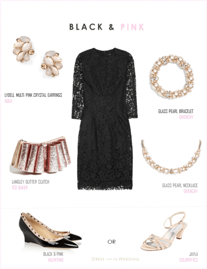 how to accessorize a black lace dress