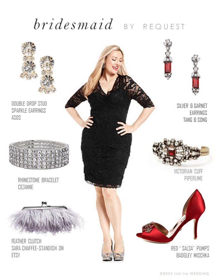 Reader Request Black Cocktail Dress with Red Shoes and Accessories