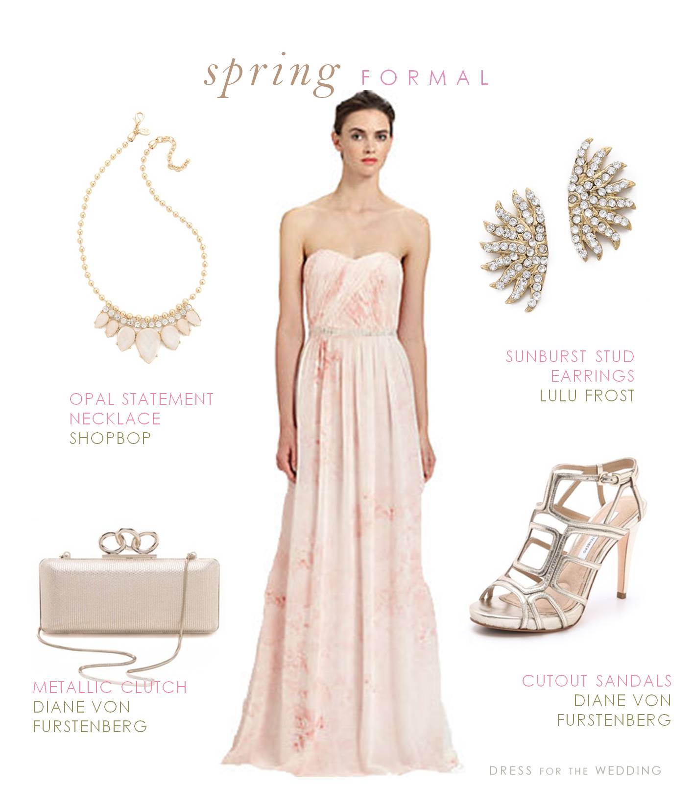 Pink Strapless Chiffon Gown
