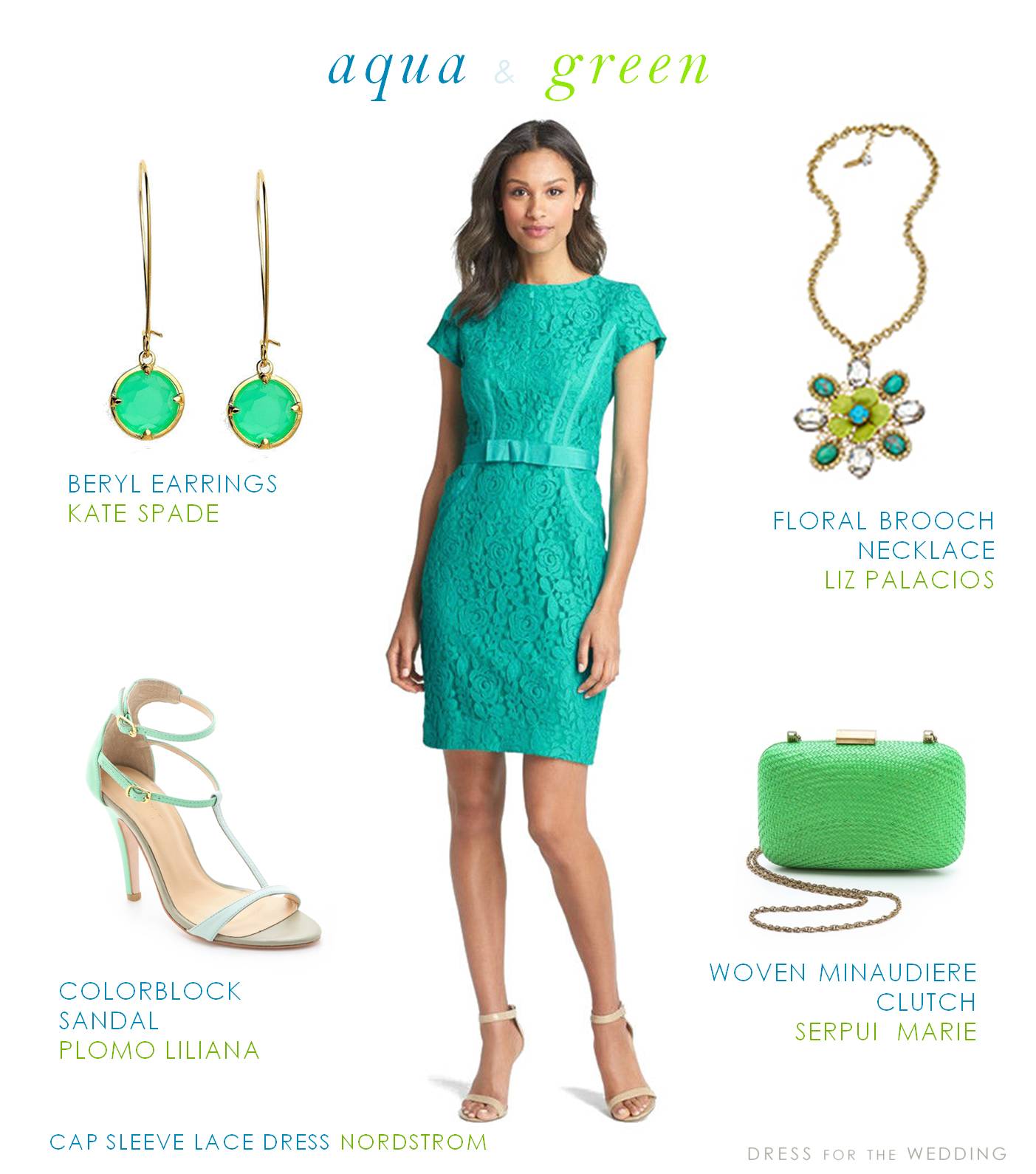 Aqua And Green Dress For A Wedding Guest