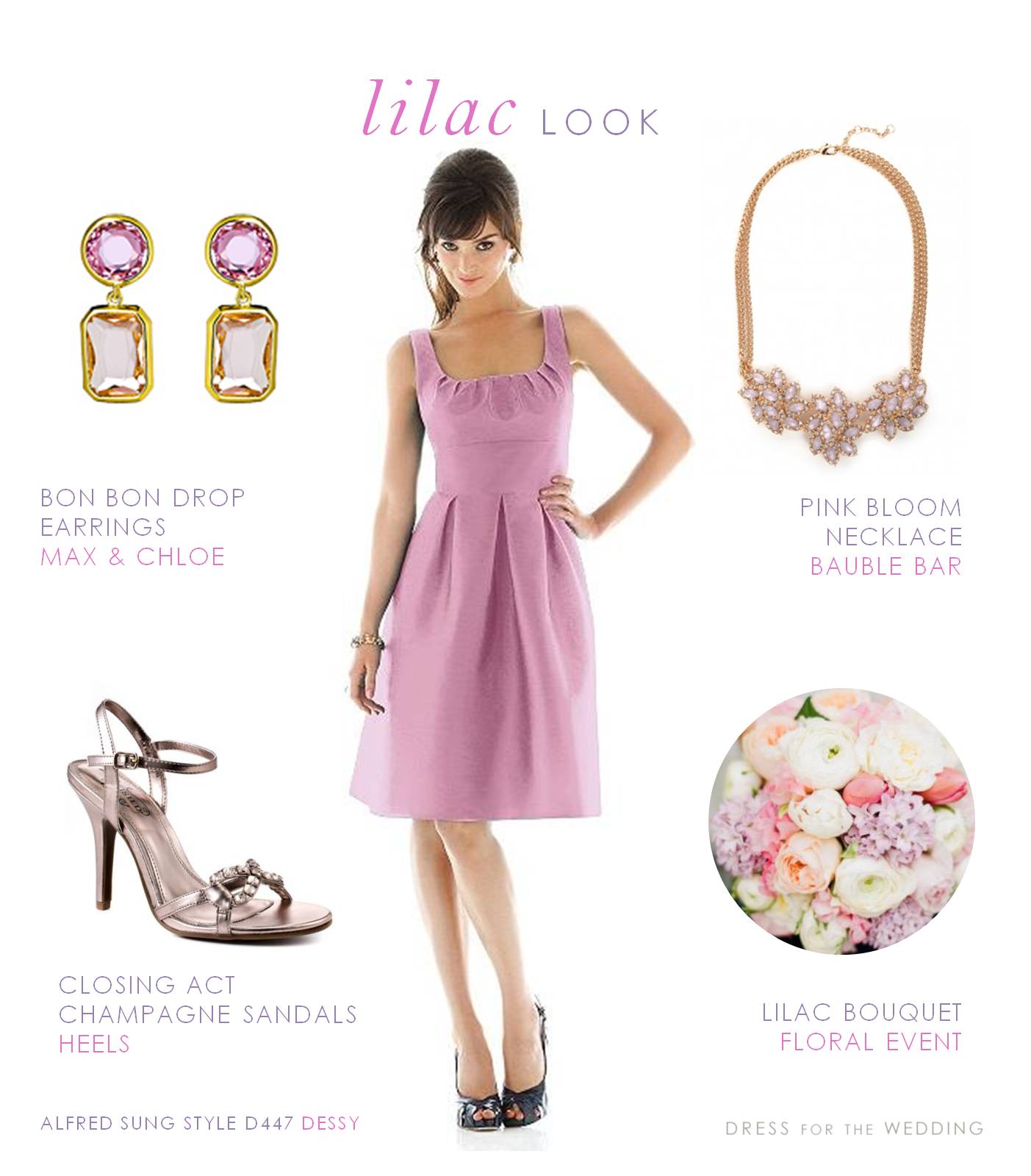 lilac floral bridesmaid dress