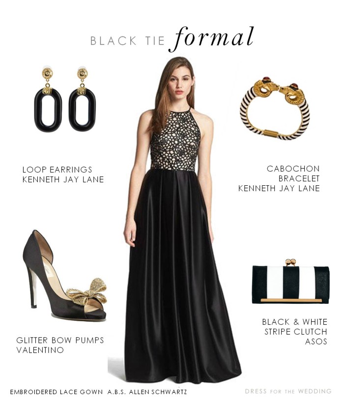 black formal wedding guest dress