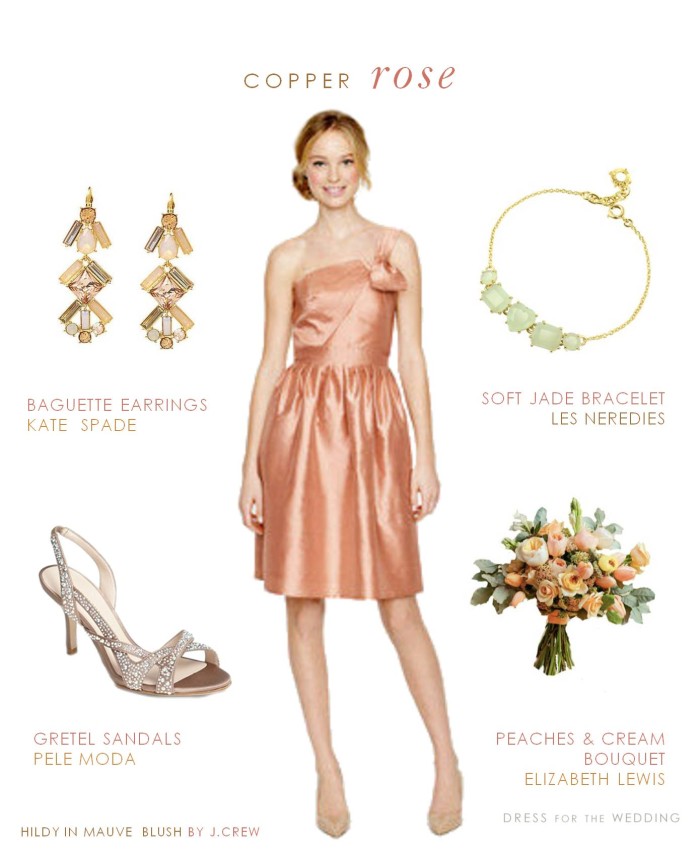 copper rose bridesmaid dresses