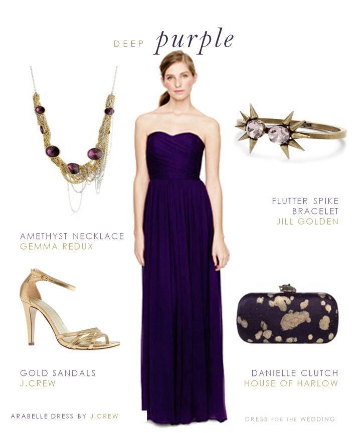 Long Purple Bridesmaid Dress