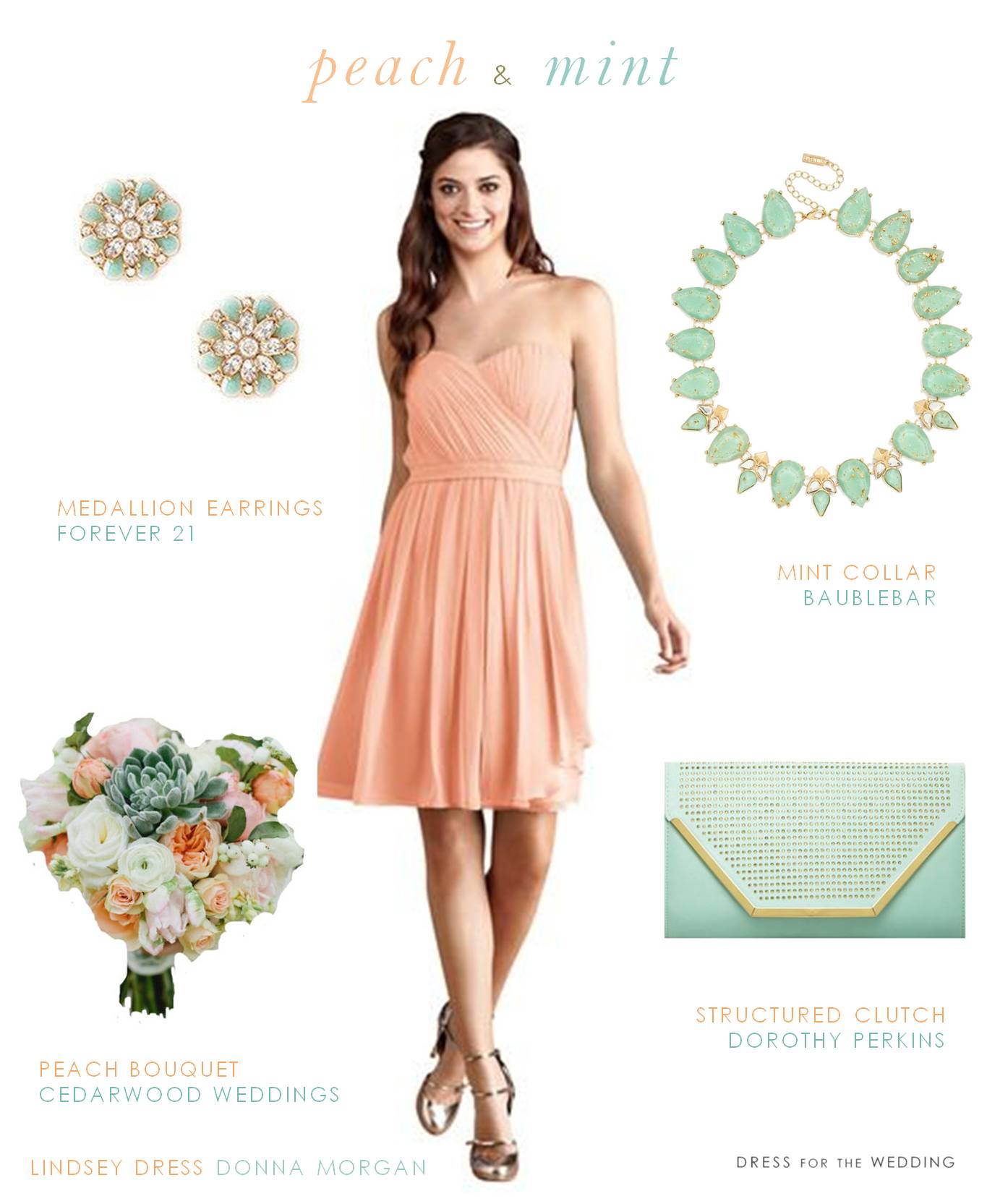 peach and mint bridesmaid dresses