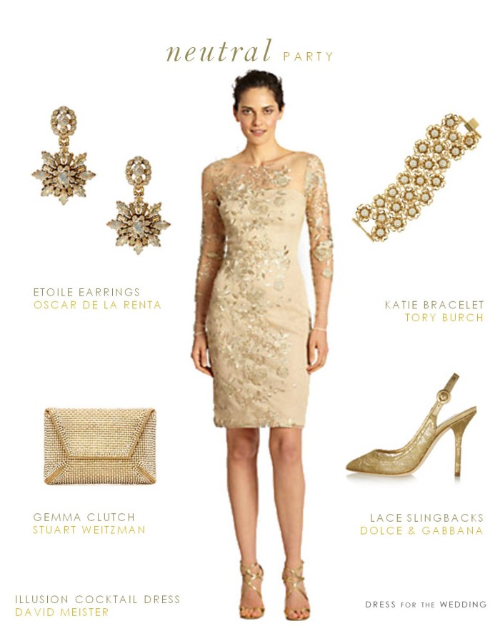 Neutral Dress for the Mother of the Bride | Gold Cocktail Dress
