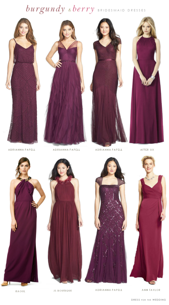 burgundy fall bridesmaid dresses