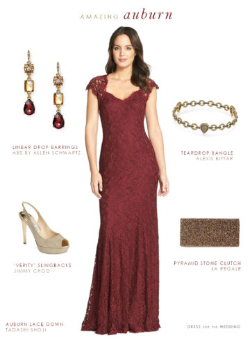 Burgundy Lace Gown