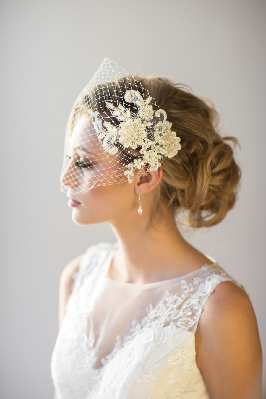 Birdcage Veils and Short Blusher Veils