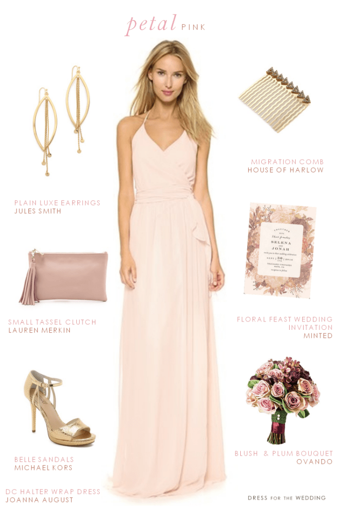 Pink Wrap Dress for Bridesmaids