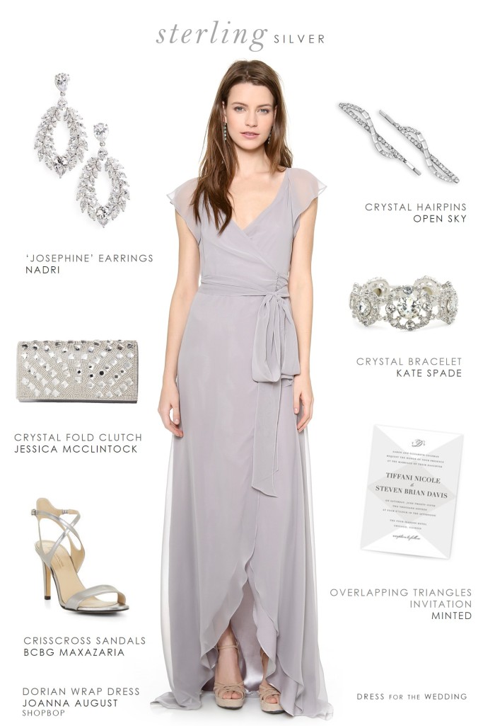 Gray Dress with Silver Accessories for Bridesmaids - Dress for the Wedding