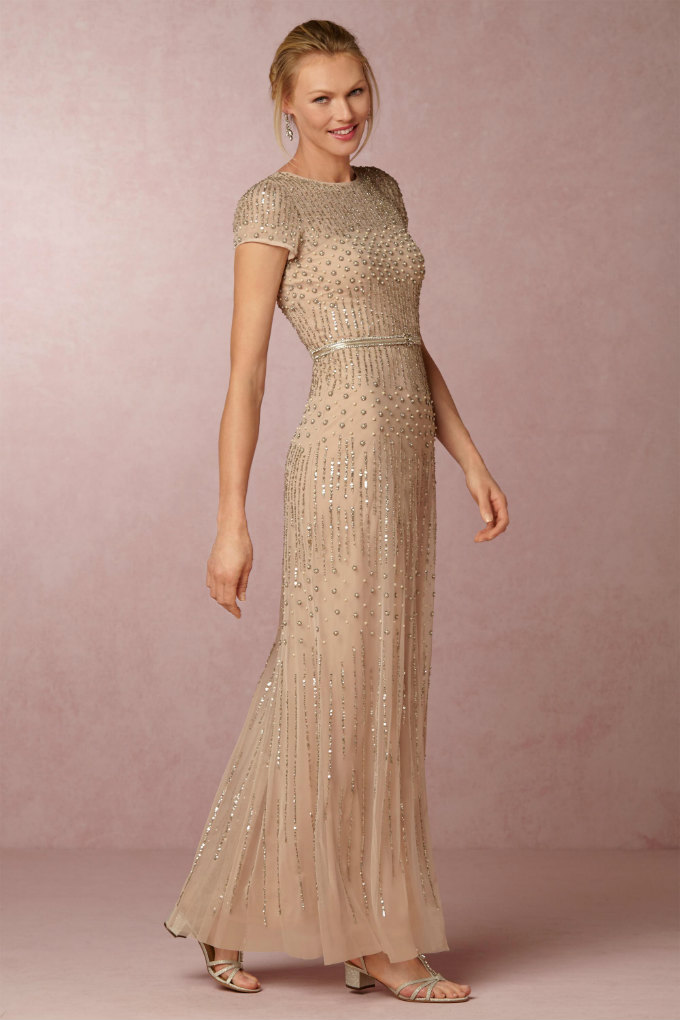 Gold Beaded MOB Gown 