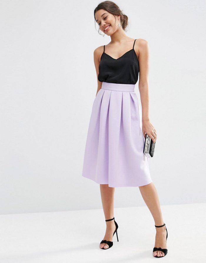 pleated skirt outfit wedding
