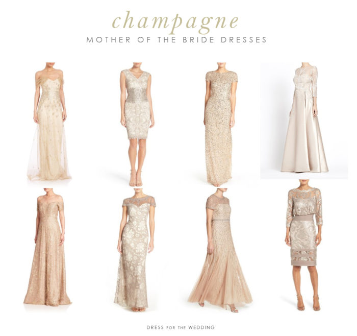 champagne mother of the bride dress short