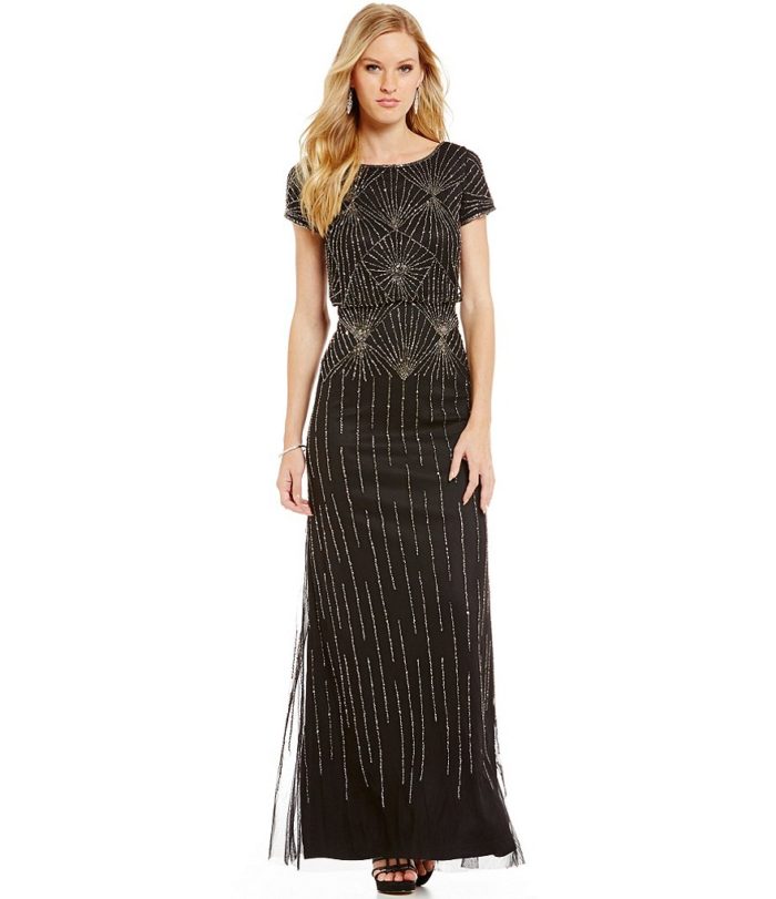 Black Beaded Evening Gown - Dress for the Wedding