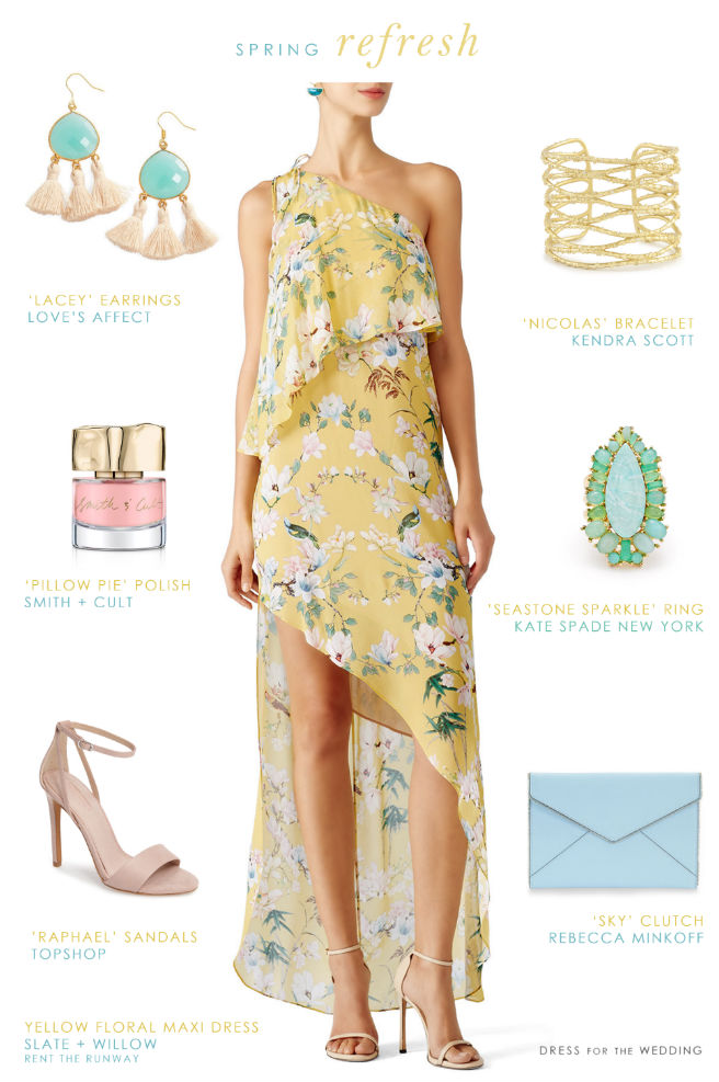 Pretty Yellow Printed Dress - Dress for the Wedding