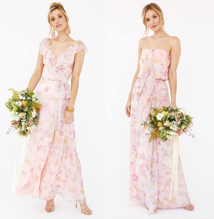 Floral Peach Blush And Cream Bridesmaid Dresses To Mix And Match Dress For The Wedding 1954