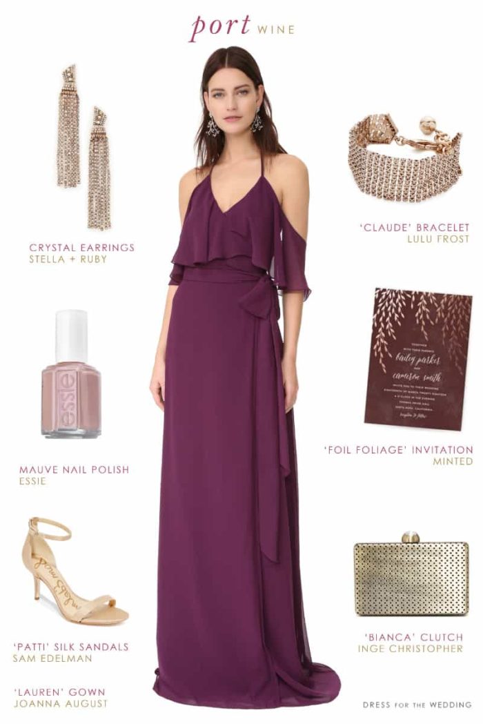Long Wine Colored Bridesmaid Dress | Dress for the Wedding