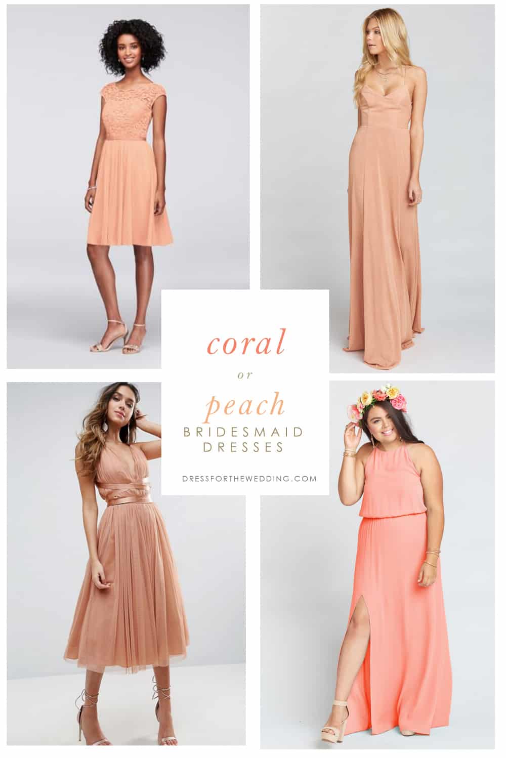 coral orange bridesmaid dresses
