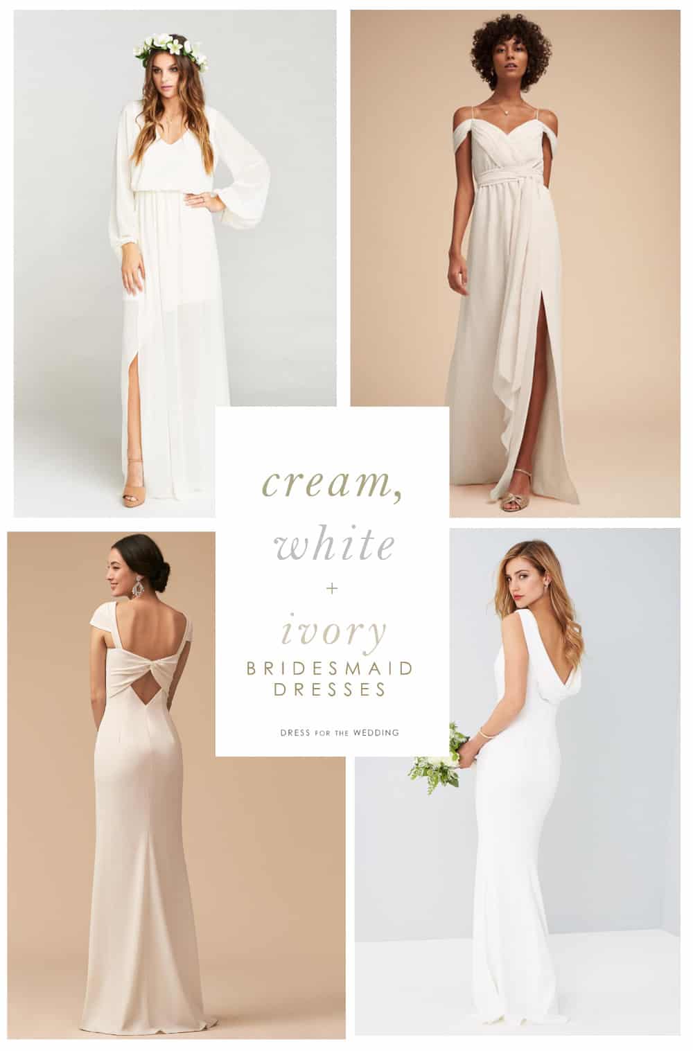 cream bridesmaid dresses long