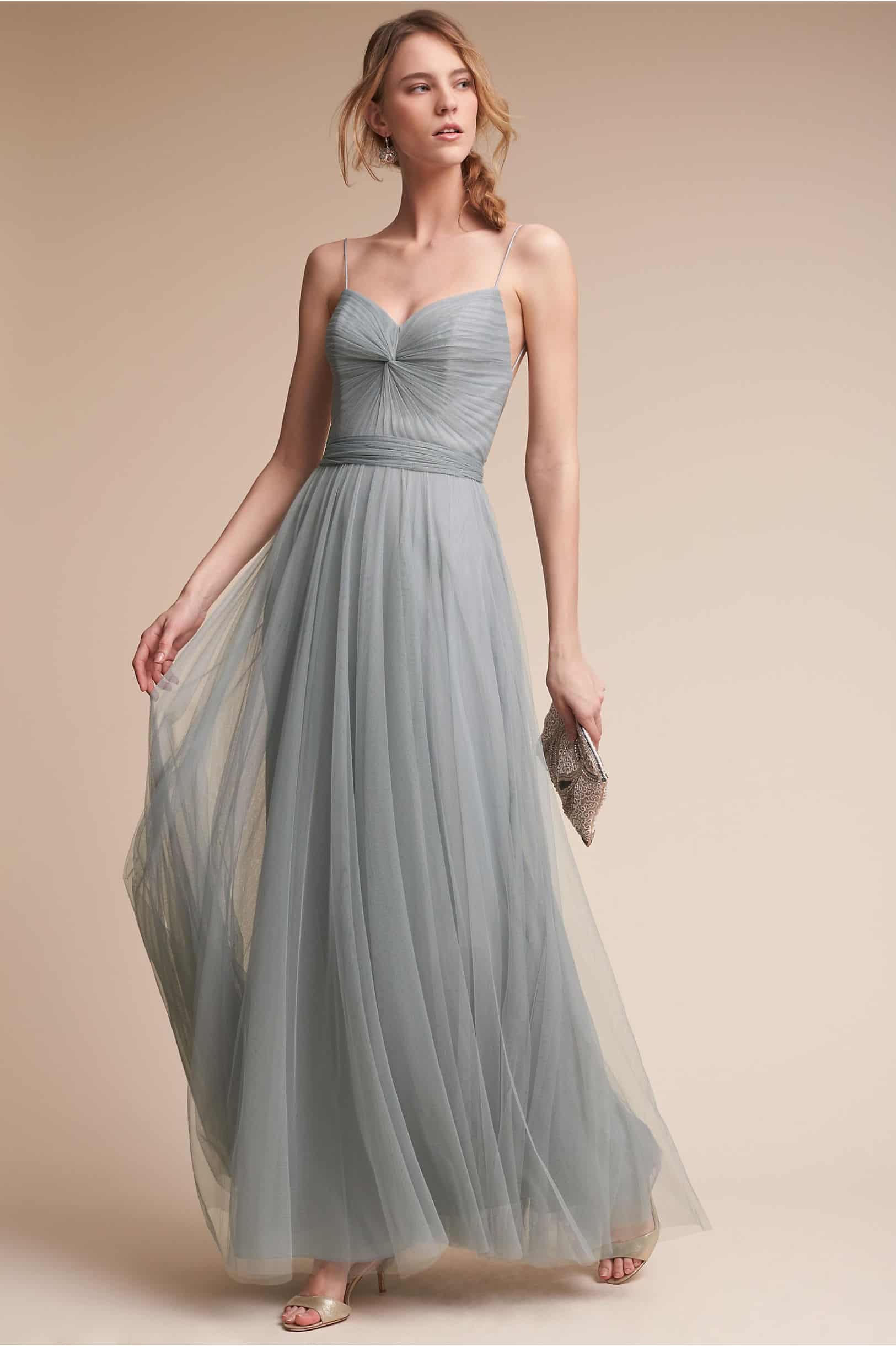 light blue bridesmaid dresses long
