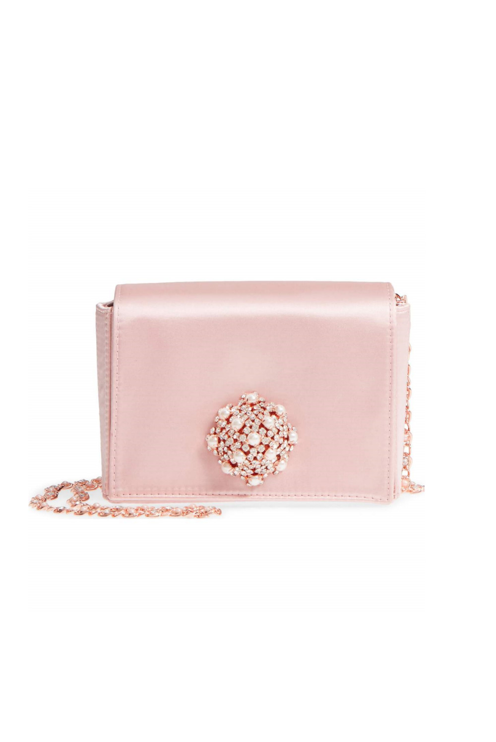 pink satin clutch