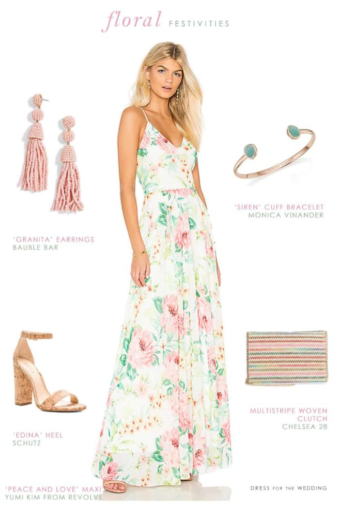 pink and green dresses wedding