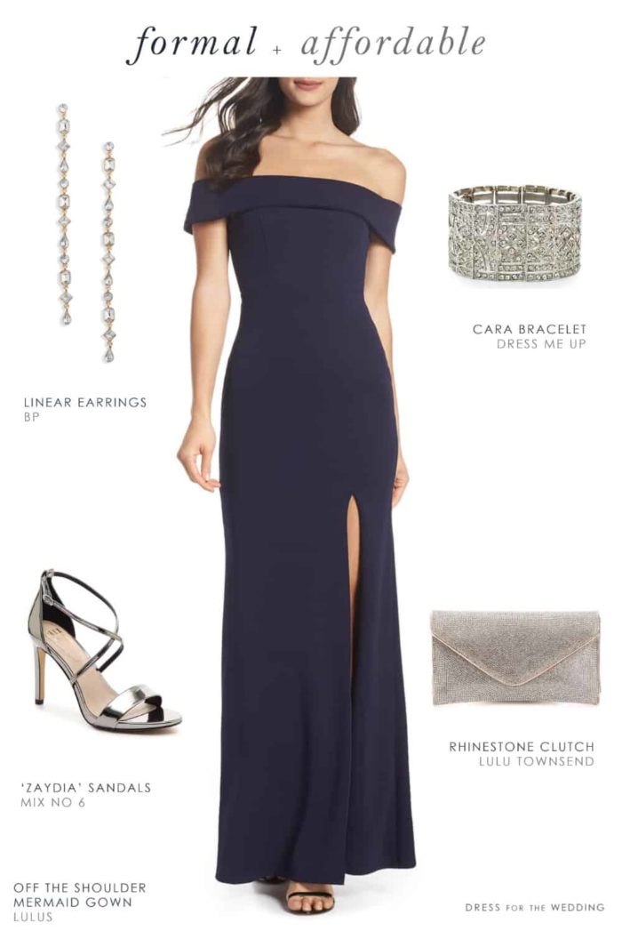 evening gowns for black tie wedding