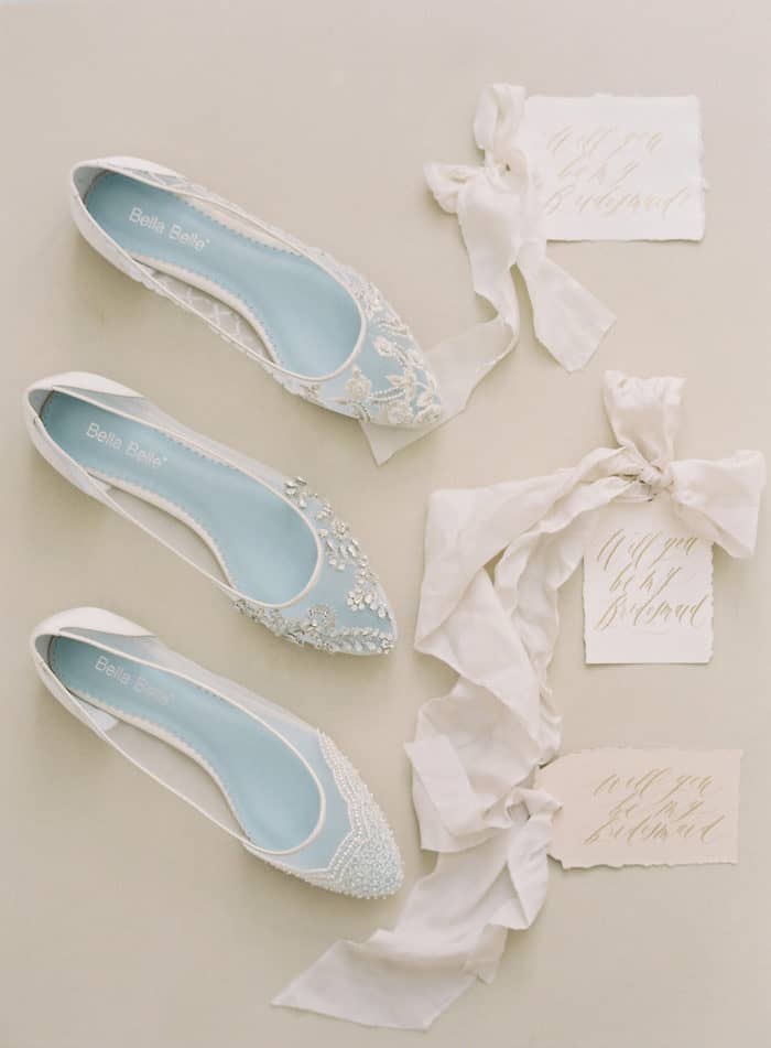 Bridal lace flats by Bella Belle