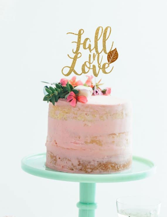 wedding cake topper for a fall wedding