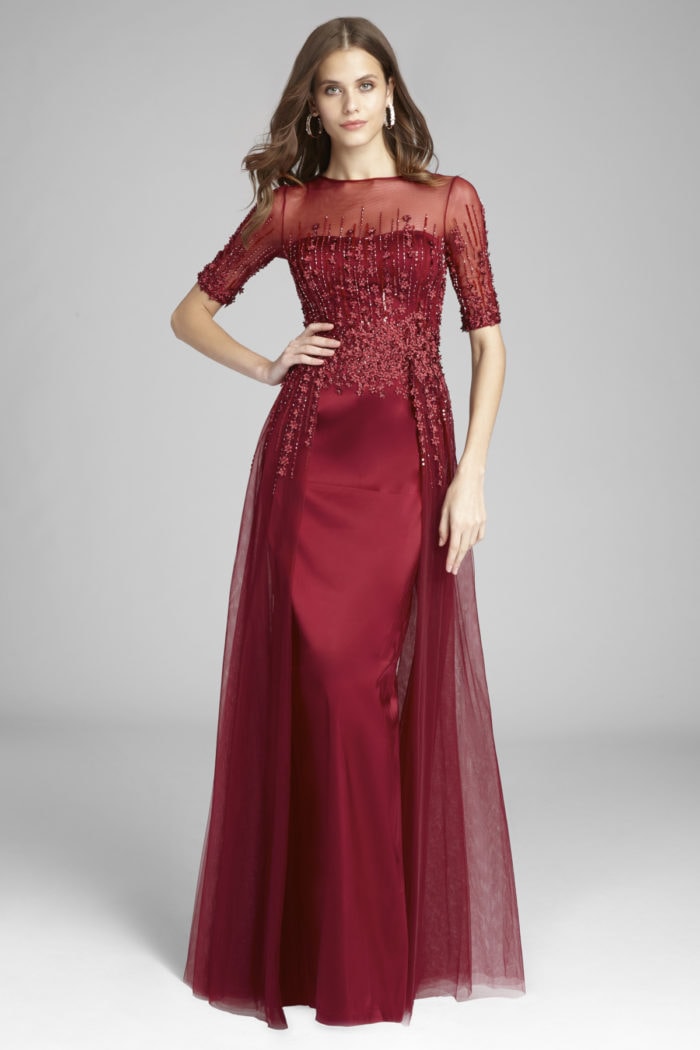 apple red mother of the bride dresses