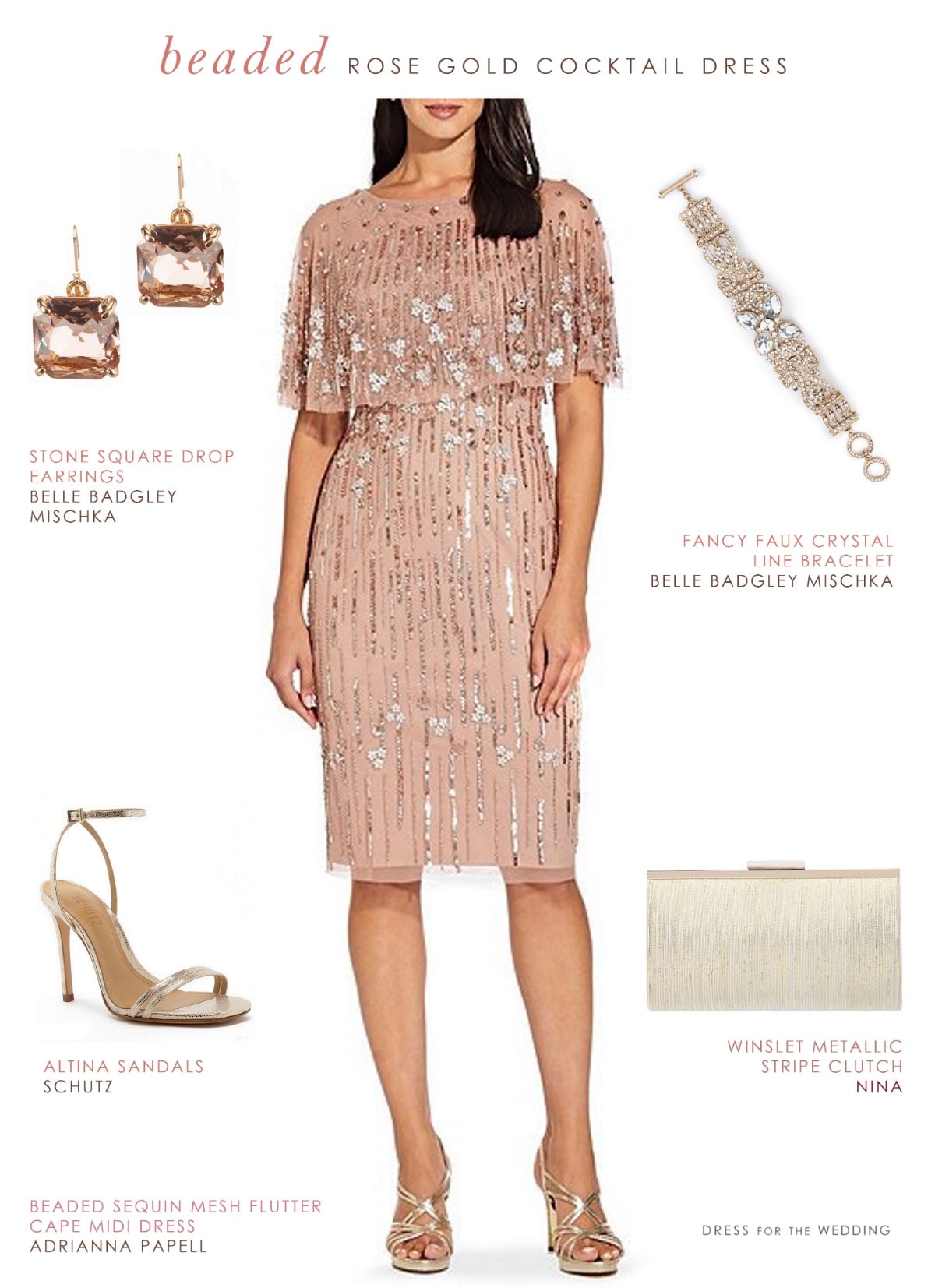 dress with rose gold shoes
