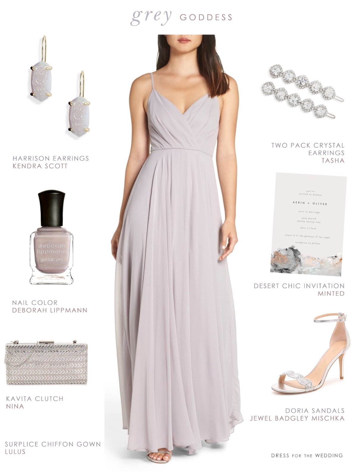 light grey chiffon dress