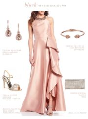 Blush Pink Gown with Beaded Neckline - Dress for the Wedding