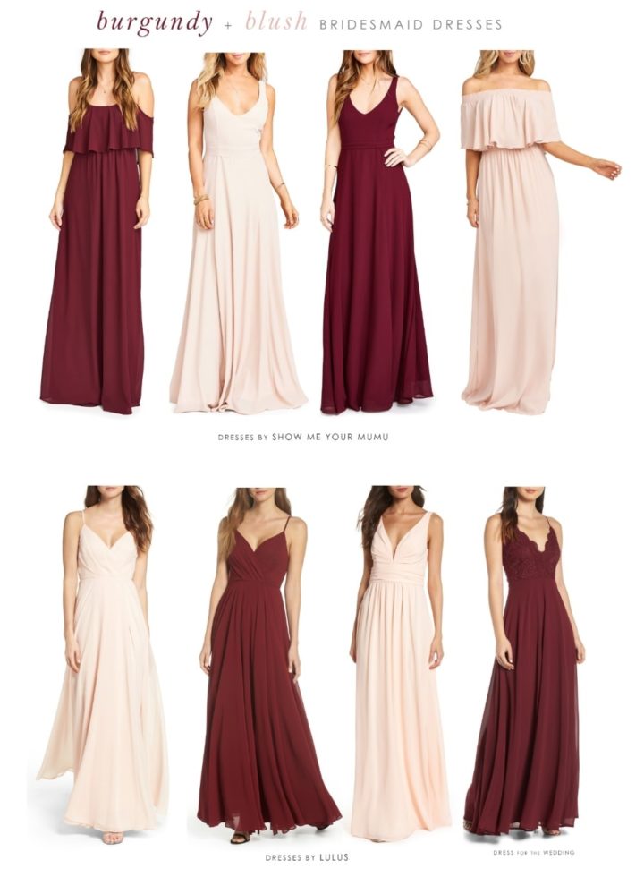 Blush And Burgundy Bridesmaid Dresses Dress For The Wedding 2798