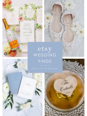 collage of wedding decor and accessories from Etsy sellers