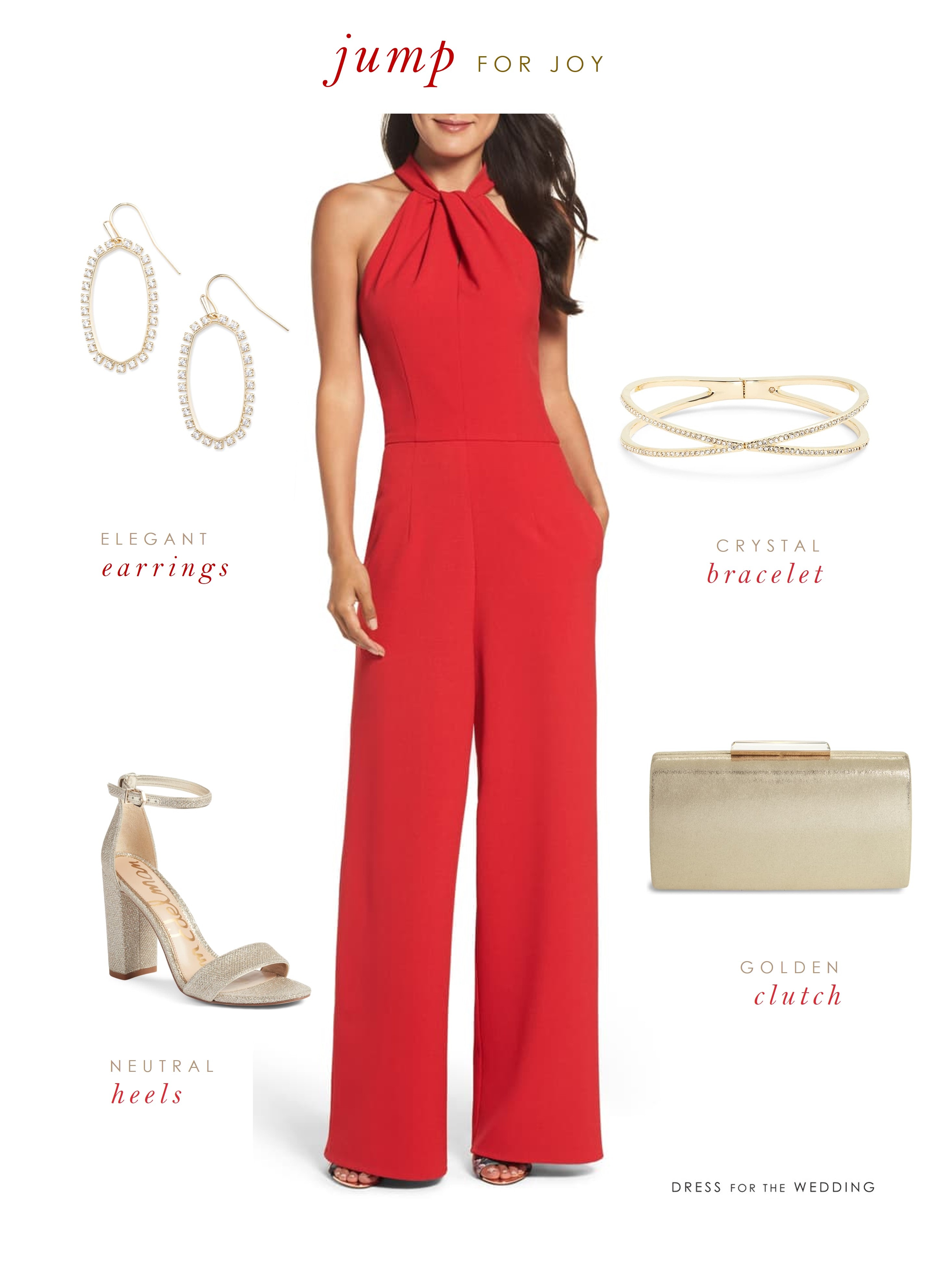 Red Dressy Jumpsuit Outfit: Holiday Attire Inspo