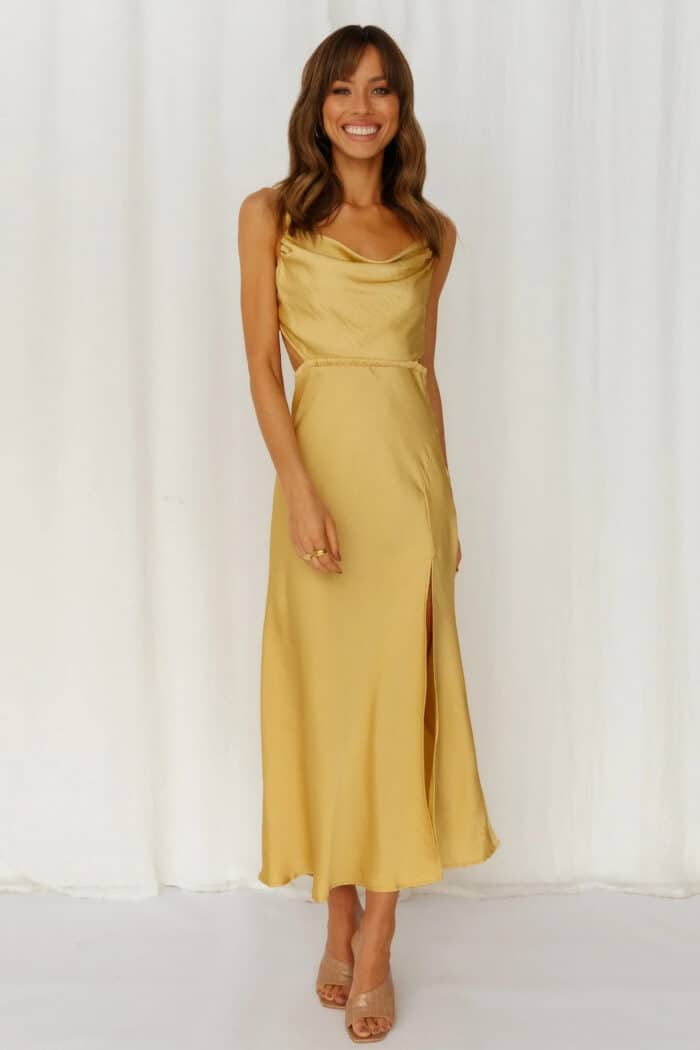 Gold slip dress
