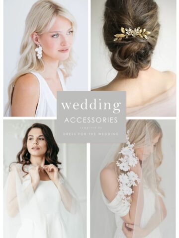 Article cover with a collage of a earrings, hair accessories, wedding cape, veil