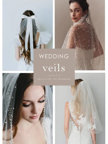 A collage showing 4 examples of wedding veils for the cover of an article about wedding veils